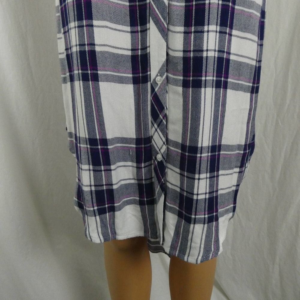 Rails Jordyn Plaid Split Tunic Tank Top Button Up… - image 5